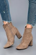 So Me | My Generation Taupe Suede High Heel Mid-calf Boots | Size 10 | Grey | Vegan Friendly | Lulus