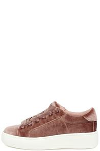 Steve Madden Bertie-v Blush Velvet Sneakers