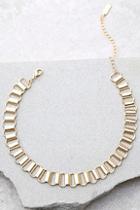 Lulus Babe Town Gold Chain Choker Necklace