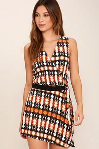 Olive & Oak Phenomenon Rust Orange Print Romper