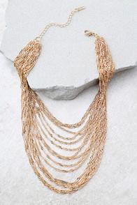 Lulus Party Hopping Gold Layered Choker Necklace