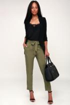 Confident Stride Olive Green Trouser Pants | Lulus