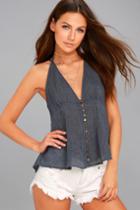 Catamaran Denim Blue Tank Top | Lulus