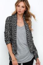 Olive & Oak High Beams Black And Ivory Cardigan Sweater