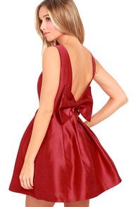Lulus Bow Me A Kiss Wine Red Backless Dress