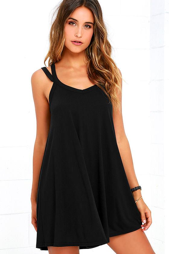 Rvca | Like It Black Swing Dress | Size X-small | Lulus