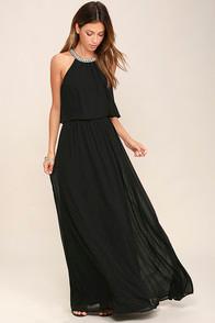Lulus What A Feeling Black Maxi Dress