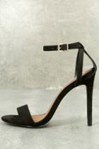 Steve Madden Lacey Black Nubuck Leather Ankle Strap Heels | Lulus