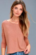 Billabong First Glance Rusty Rose Sweater Top | Lulus