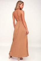 Lost In Paradise Light Brown Maxi Dress | Lulus