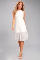 Lulus Modern Drama White Sleeveless Midi Dress