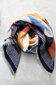 Lulus Favorite Forecast Navy Blue Print Scarf