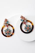 Lulus Luster And Light Tortoise Rhinestone Earrings