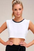 Free People Movement Stellar White Cropped Muscle Tee | Lulus