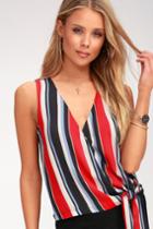 Lush Style Upgrade Multi Striped Wrap Top | Lulus