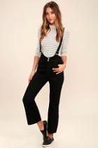 Rollas Highway Black Cropped Overalls