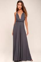 Lulus | Exclusive Tricks Of The Trade Dark Grey Maxi Dress