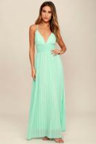 Lulus | Depths Of My Love Mint Maxi Dress | Size X-small | Green | 100% Polyester