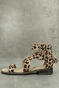 Diba Diba True Dizzy Lizzy Leopard Pony Fur Sandals