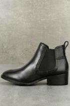 Steve Madden | Dicey Black Leather Ankle Booties | Size 5.5 | Lulus