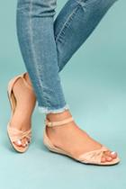 Breckelle's | Maryanna Blush Suede Wedge Sandal Heels | Size 6.5 | Pink | Vegan Friendly | Lulus