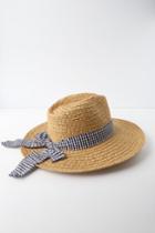 San Diego Hat Co. Lazy Days Tan And Gingham Straw Fedora Hat | Lulus