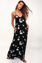 Yours Tule Black Daisy Print Maxi Dress | Lulus