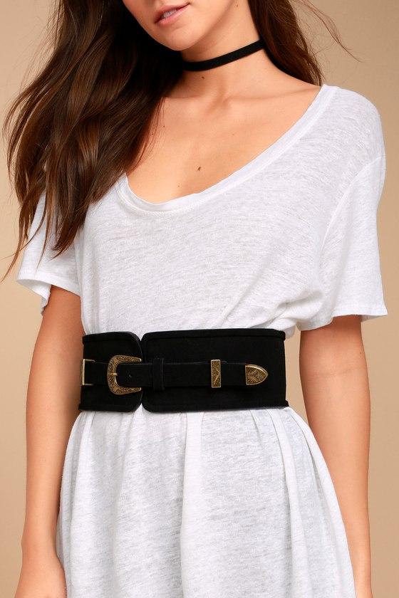 Lovestrength | Natalie Black Leather Belt | Size Large | Lulus