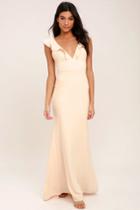 Lulus | Perfect Opportunity Pale Blush Maxi Dress | Size X-small | Pink | 100% Polyester