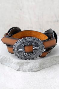 Lulus Desert Sunset Silver And Brown Belt