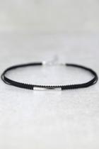 Lulus Wicked Cute Black And Silver Choker Necklace