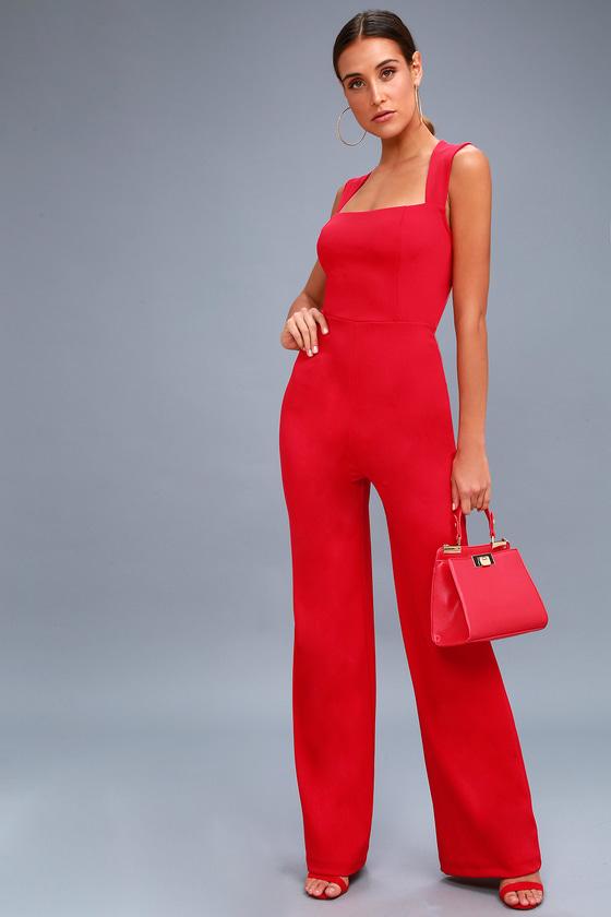 Enticing Endeavors Red Jumpsuit | Lulus