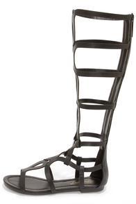 Breckelle's Solo 14 Black Tall Gladiator Sandals