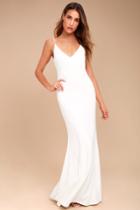 Lulus | Infinite Glory White Maxi Dress | Size X-large | 100% Polyester
