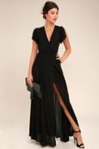 Heart Of Marigold Black Wrap Maxi Dress | Lulus