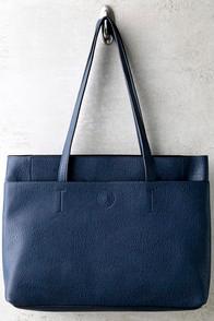 Lulus Can't Slow Down Navy Blue Tote