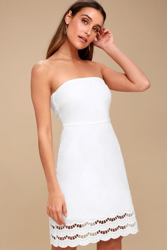 Sunny Sweetheart White Lace Strapless Dress | Lulus