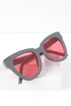 Not Standard Grey And Hot Pink Sunglasses | Lulus