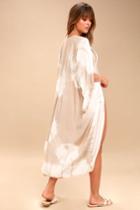 Gone To Maui Beige And White Tie-dye Cover-up | Lulus