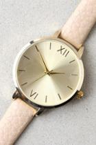 Lulus Eon And On Gold And Beige Watch