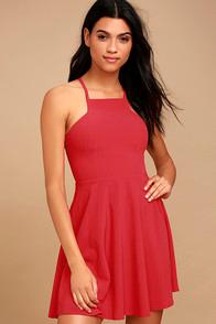 Lulus Call To Charms Red Skater Dress