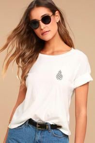 Amuse Society Aloha Beaches White Tee