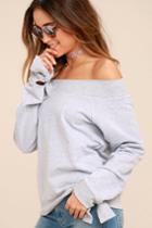 Dancing For My Life Heather Grey Off-the-shoulder Sweatshirt | Lulus