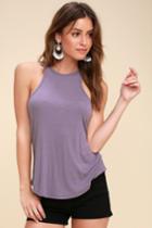 Others Follow Creed Dusty Purple Ribbed Strappy Tank Top | Lulus
