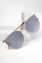 Dockside Gold And Grey Mirrored Sunglasses | Lulus