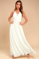 Lulus Celebrate The Moment White Lace Maxi Dress