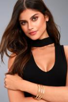 Lulus | Grant A Wish Gold Bangle Set | Size One Size