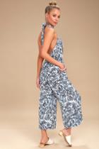 Tavik Copeland Blue And White Print Culotte Jumpsuit | Lulus