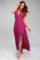 Lulus I Spy Magenta Maxi Dress