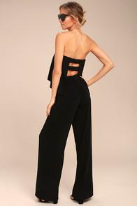 Lulus Easy Living Black Strapless Jumpsuit